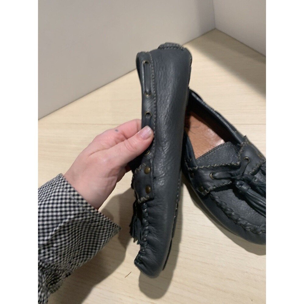 Patricia Nash Blueish Gray Leather Tassel Loafer Women's Sz 9.5" memory foam - Picture 4 of 14